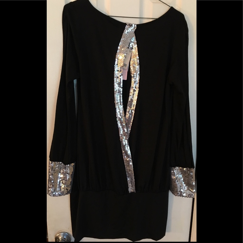 Black open back party dress